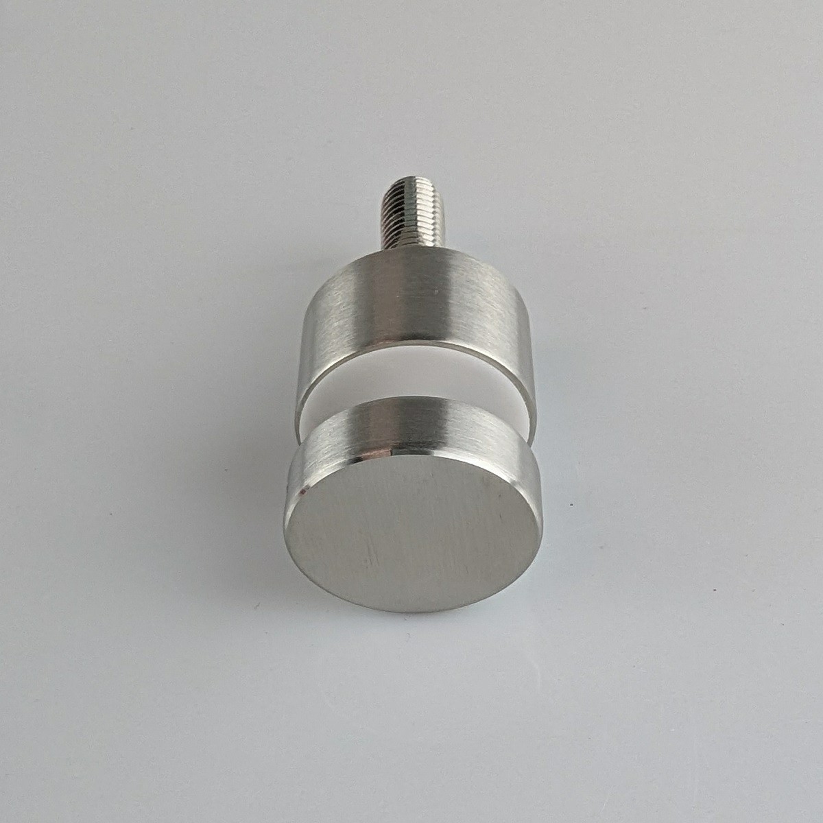 32mm Diameter Button Glass Anchor - Satin Stainless Steel